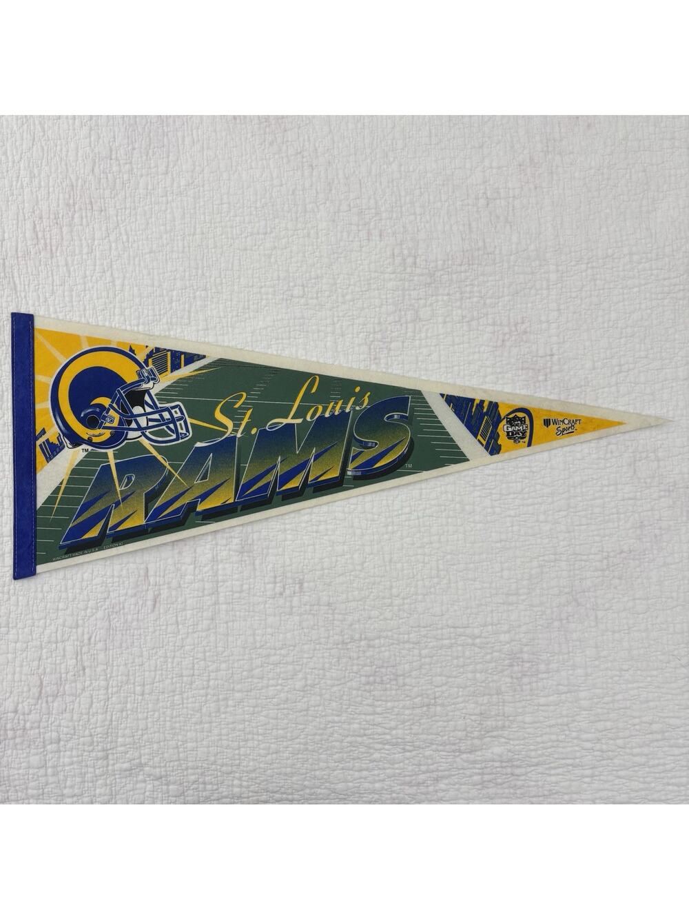 Vintage St Louis Rams Pennants 30” NFL Football Wincraft made in USA.